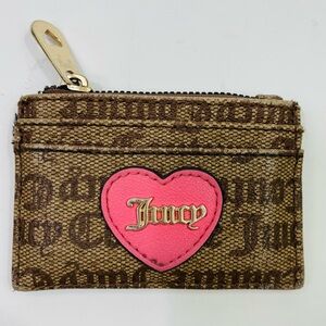 Juicy Couture Brown Card Holder with Pink Accent